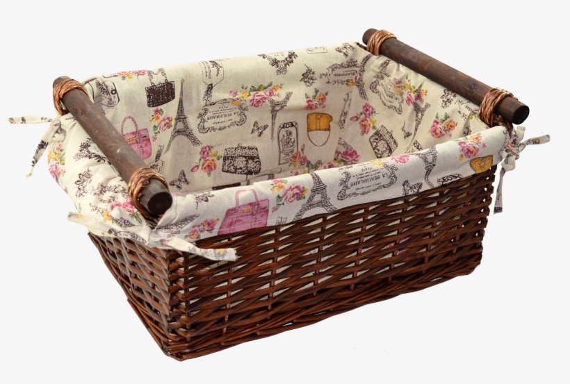 Rustic Paris Wicker Basket - Basket, transparent png download