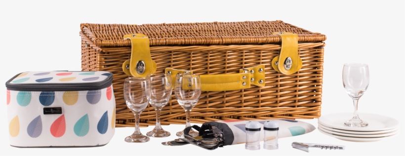 73649 Raindrops 4 Per Wicker With Contents Closed - Picknickkorb Raindrop Beau & Elliot, transparent png download
