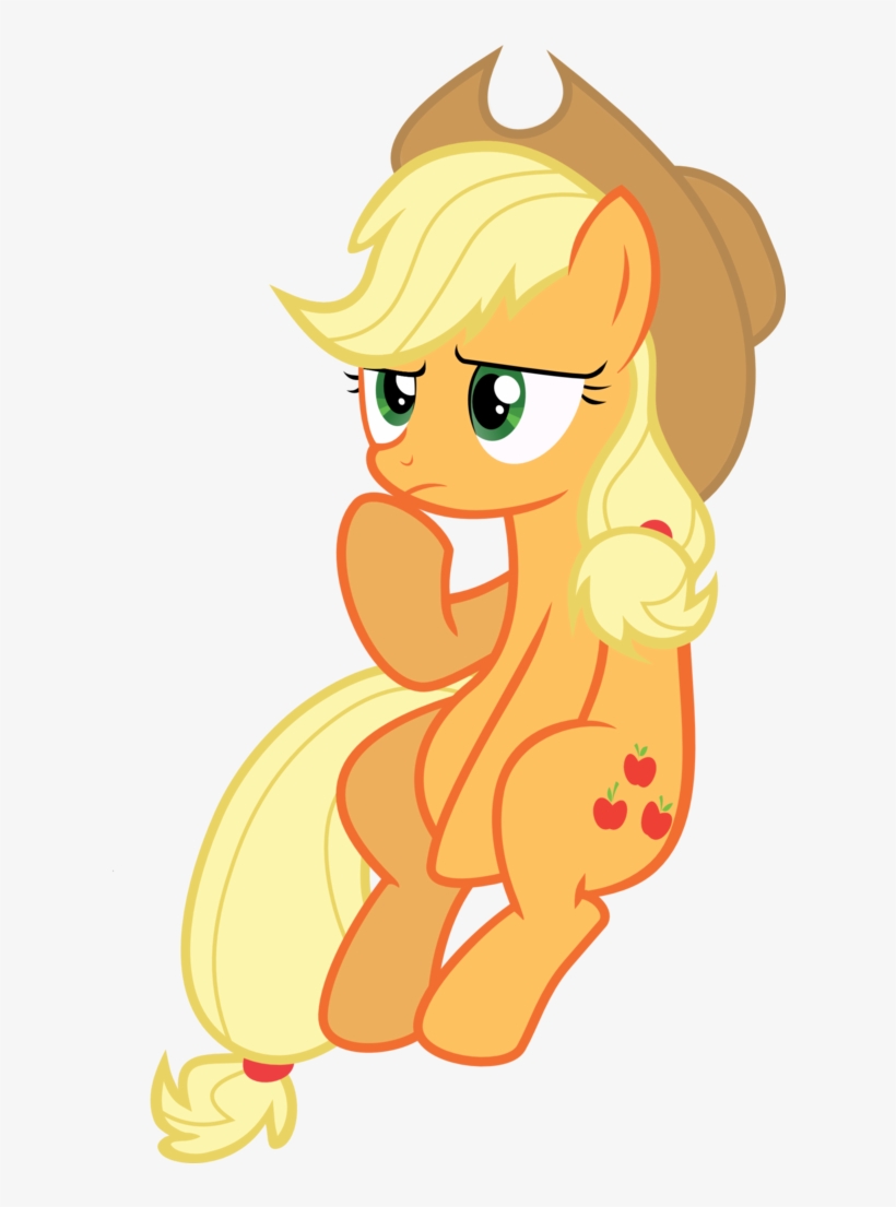 Iluvkoekjes, Pondering, Safe, Simple Background, Sitting, - Apple Jack, transparent png download