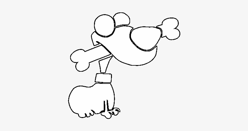 Dibujo De Perrito Con Un Hueso Para Colorear - Drawing, transparent png download