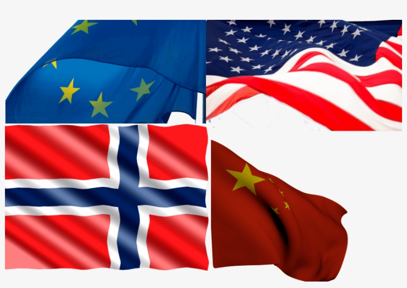 Eu Usa Trade War, Trump China Norway Flags - Things More Popular Than Hillary Clinton, transparent png download