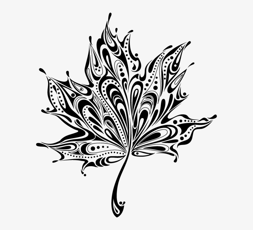 Felicia Schneiderhan - Maple Leaf Tattoo Black, transparent png download