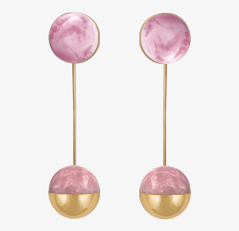 Ioaku The Planet Earrings Gold Light Pink - Earring, transparent png download