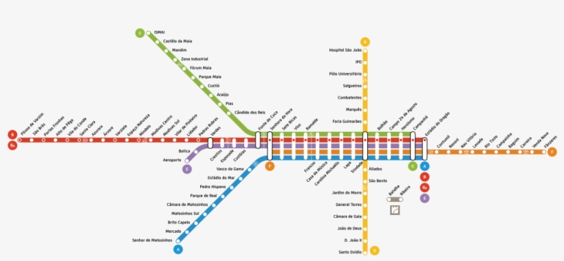 Network Overview - - Mapa De Metro Oporto, transparent png download