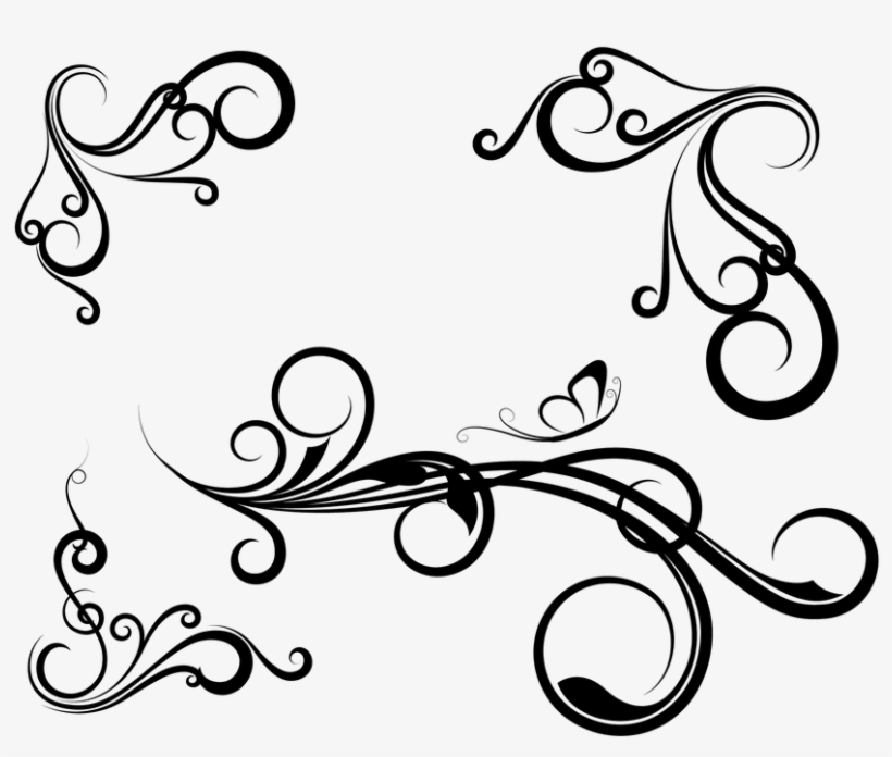 Love Wood Clipart Corner - Swirl Designs, transparent png download