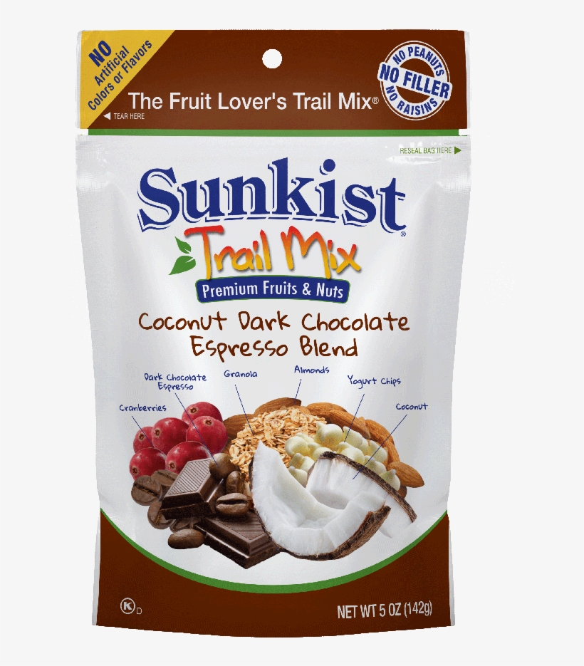 Sunkist Snacks At Your Nearest Retail Location - Sunkist Trail Mix, Mango Dark Chocolate Blend - 5 Oz, transparent png download