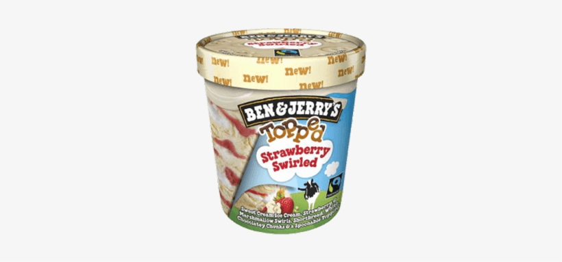 Topped Strawberry Swirled - Ben & Jerry Topped, transparent png download