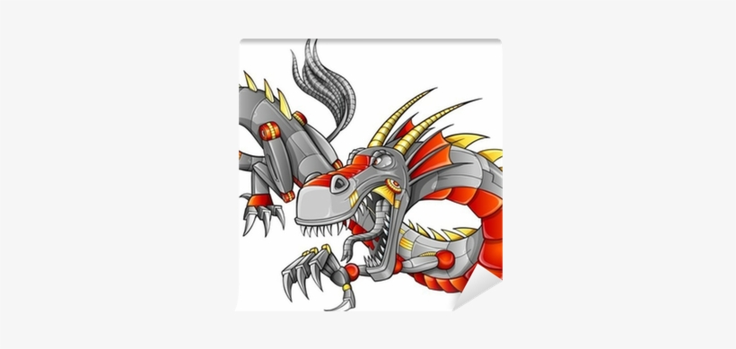 Robot Cyborg Dragon Vector Illustration Art Wall Mural - Robot Cyborg Dragon Vector Illustration Mug, transparent png download