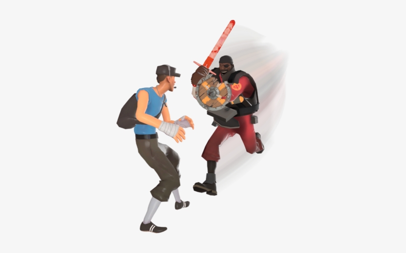 A Demoman Using The Chargin' Targe To Charge Towards - Demoman Charging, transparent png download
