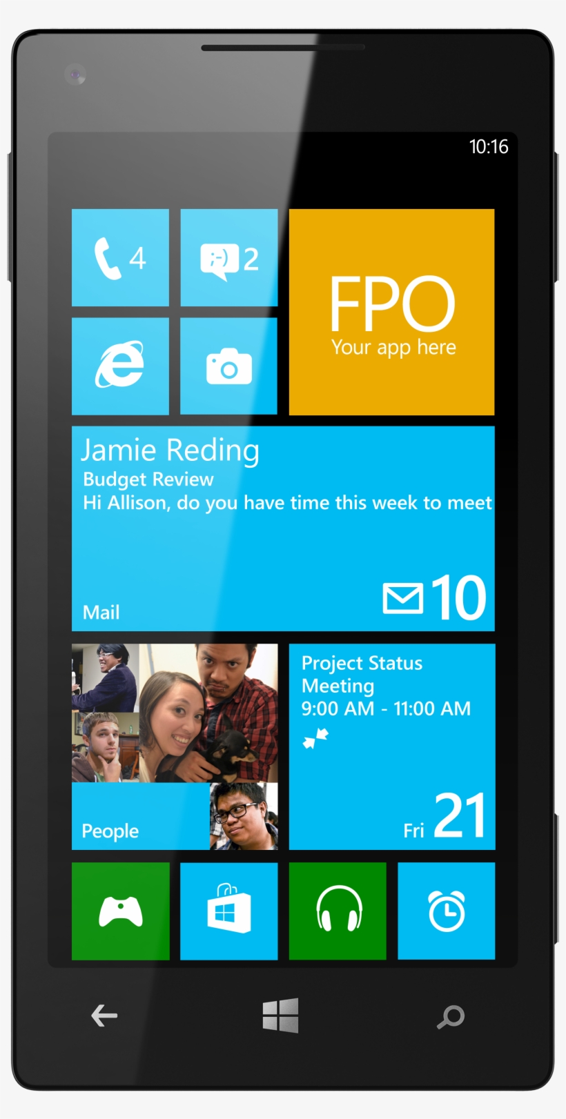 It's Just The Mockup Phone From The Wp8 Sdk - Samsung I8700 Omnia 7, transparent png download