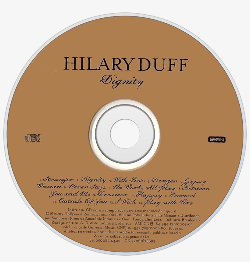 Hilary Duff Dignity Cd Disc Image - Hilary Duff Dignity Cd, transparent png download
