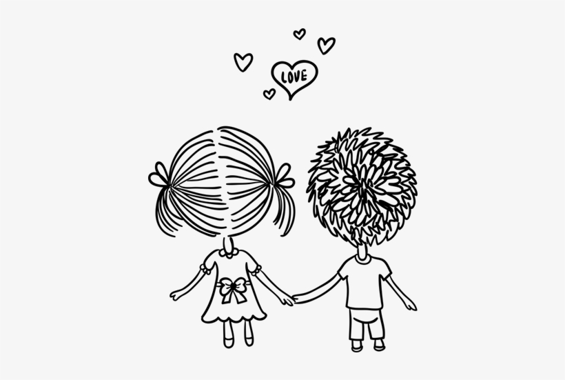 Vinilo Infantil Niños Enamorados Con Corazón - You And Me Status, transparent png download