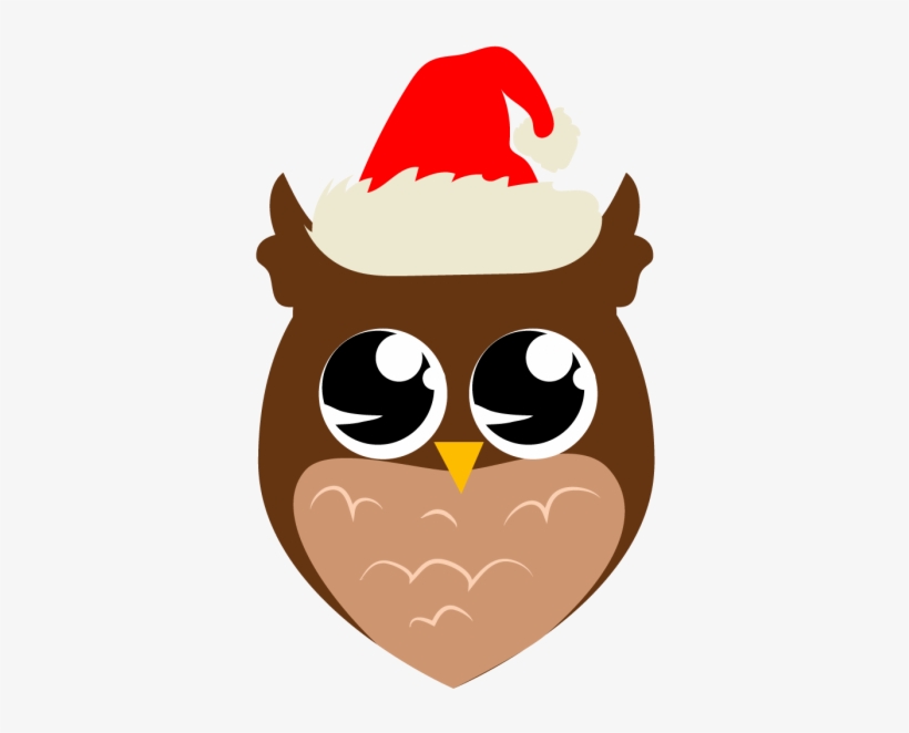 Owl Wearing Christmas Hat Cuttable Svg And Printable - Illustration, transparent png download