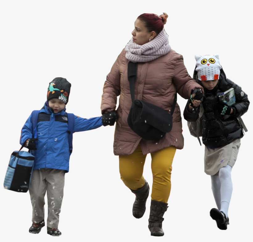 Ns 0031 - People Walking Winter Png, transparent png download