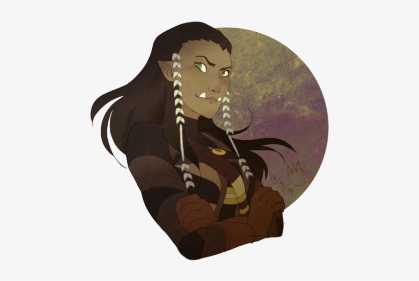 Long Fingernails Scratch Against The Wooden Door As - Half Orc Female Druid, transparent png download