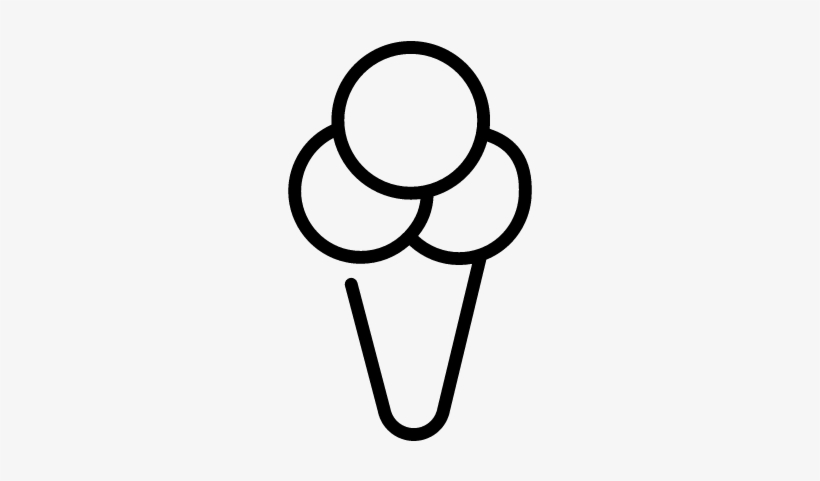 Ice Cream Cone With Three Scoops Vector - Ice Cream Scoop Icon, transparent png download