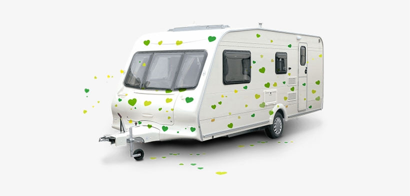 Caravan Covered In Green Hearts - Insurance, transparent png download