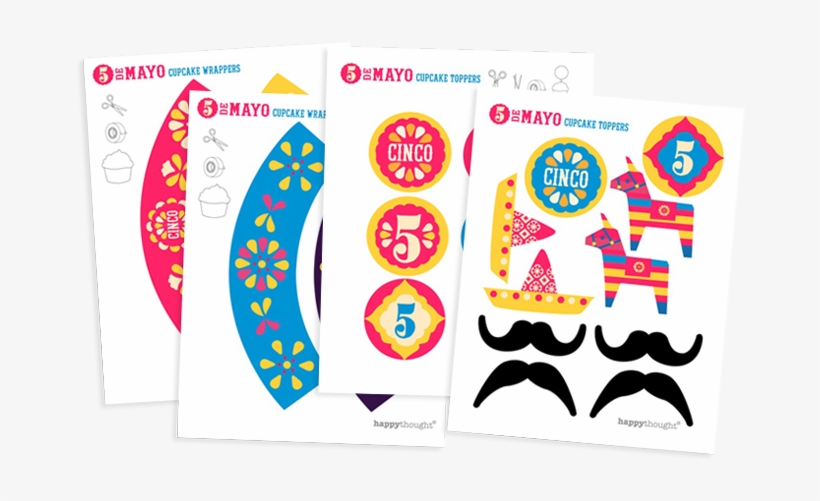 5 De Mayo Cupcake Wrapper And Topper Printable Template - Party, transparent png download