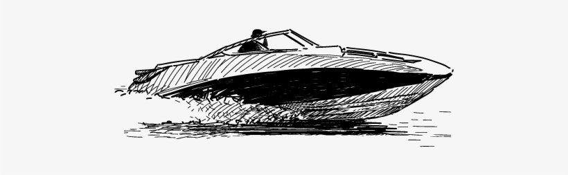 Boat - Speedboat Sketch, transparent png download