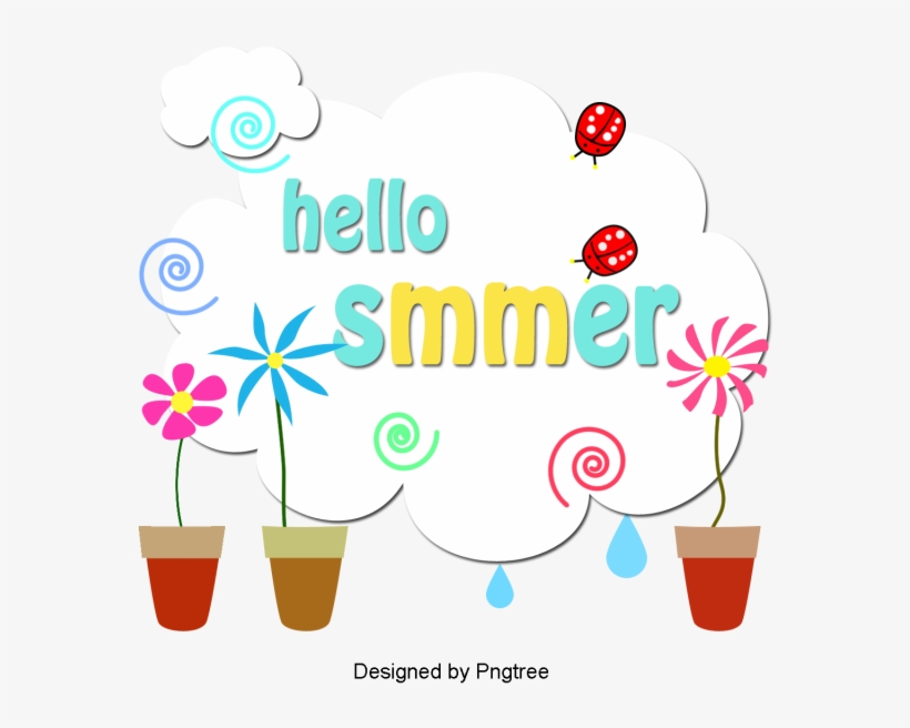 Cartoon Hand-painted Summer Cool Element Pattern, Clouds, - Comics, transparent png download