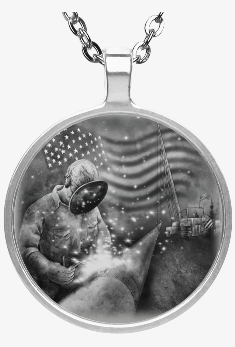Custom Welding Circle Necklace - Husky Christmas Wreath Round Pendant Necklace, transparent png download