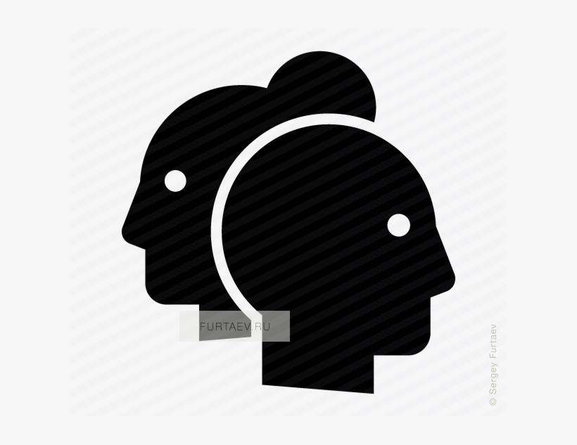 Vector Icon Of Male And Female Profiles - Whale, transparent png download