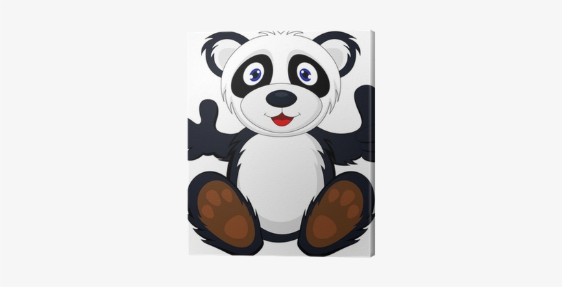 Cuadro En Lienzo Panda Del Bebé Con El Pulgar Arriba - Thumb, transparent png download