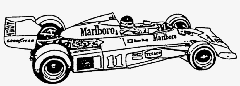 Formula 1 Racing Car Rubber Stamp - F1 Car Black And White, transparent png download