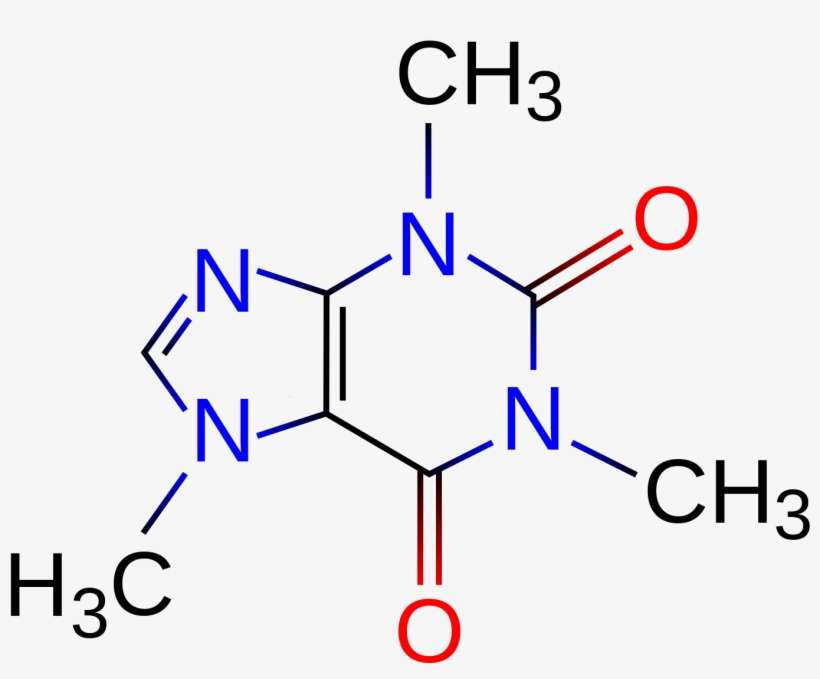 File - Caffeine - Svg - Caffeine Molecule, transparent png download