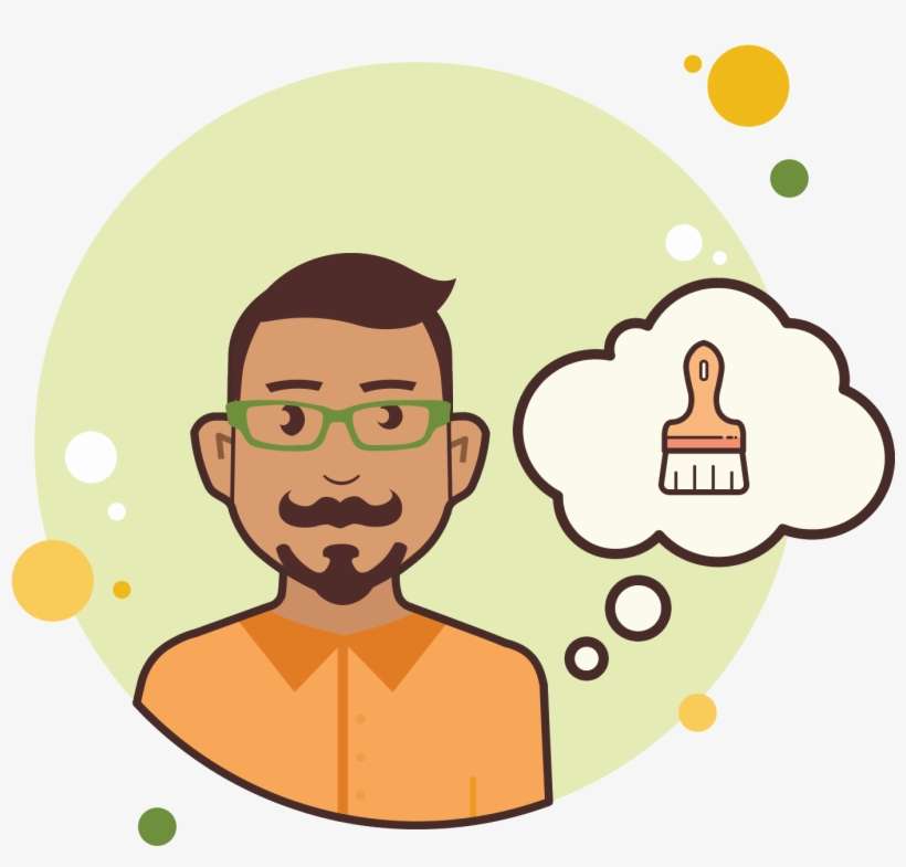 Man With Paint Brush Icon - Moustache, transparent png download