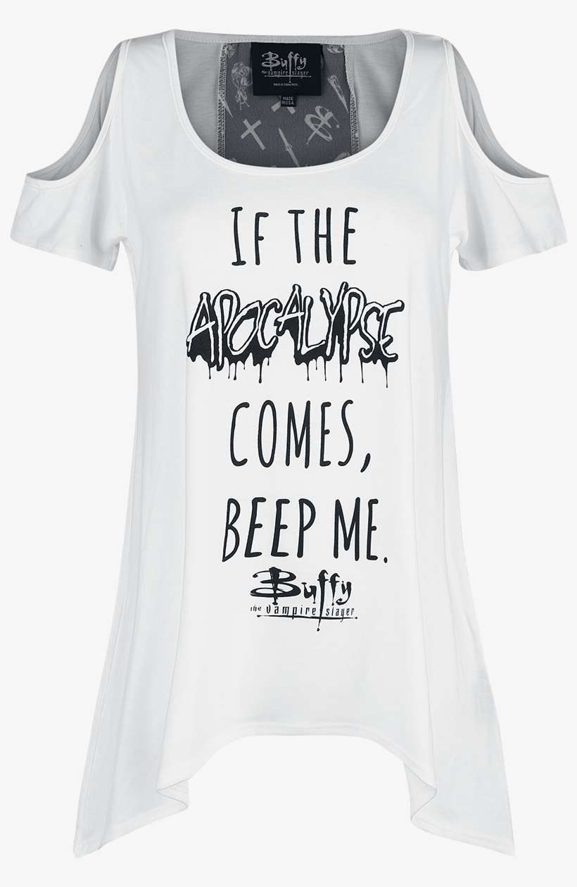 Null Buffy The Vampire Slayer Beep Me Old White Black - Buffy Top - The Vampire Slayer - Beep Me -, transparent png download