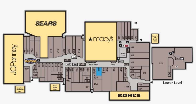 Map Of The Mall Kids Footlocker - Mall Map You Are Here Png Image | Transparent Png Free  Download On Seekpng