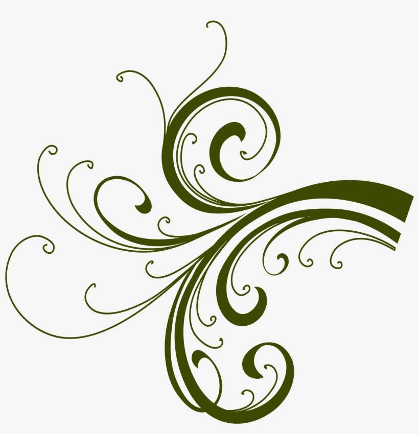Color Greenflourish2 - Vector Flower, transparent png download
