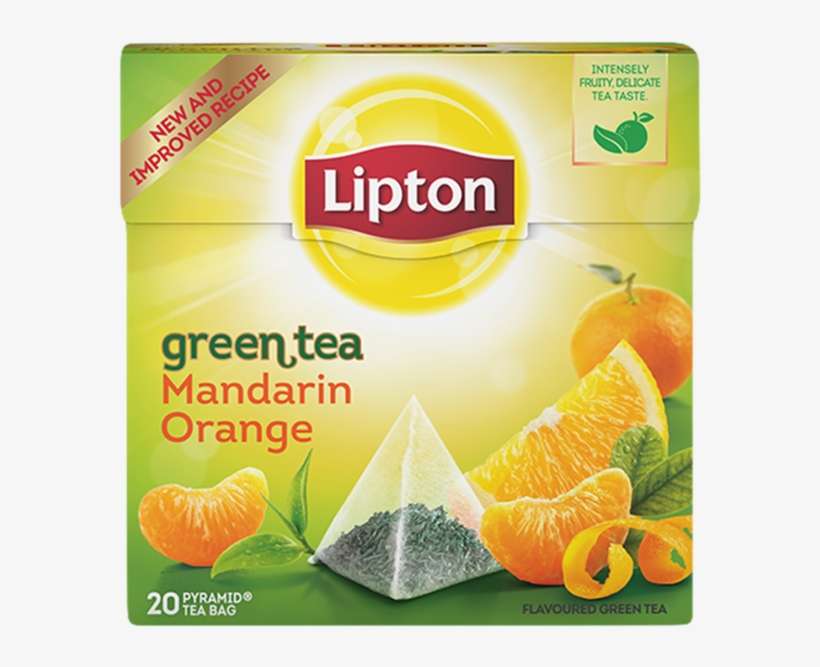 Lipton Mandarin Orange Green Tea 20 Bags 34 G - Lipton Black Tea Citrus, transparent png download