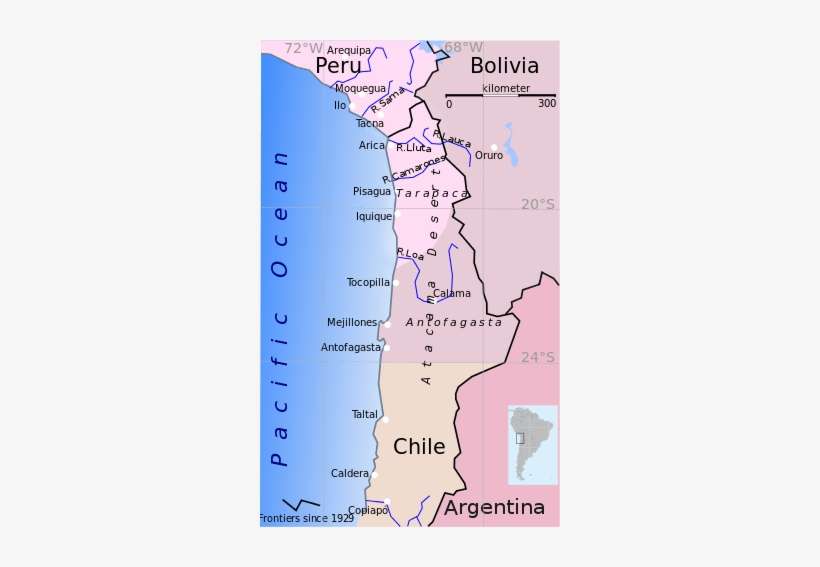 Map Showing Changes Of Territory Due To The War Of - Guerra Del Pacifico Mapa, transparent png download
