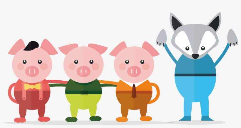 Banner Royalty Free Download Fairy Tale Illustration - Three Little Pigs Png, transparent png download