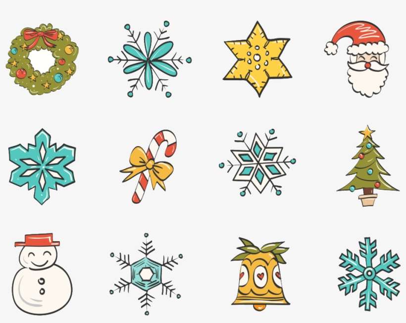 Beautiful Hand Painted Hd Christmas Theme Elements - Christmas Doodle, transparent png download