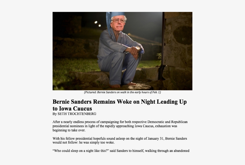 Bernie Sanders Remains Woke On Night Leading Up To - Portable Network Graphics, transparent png download