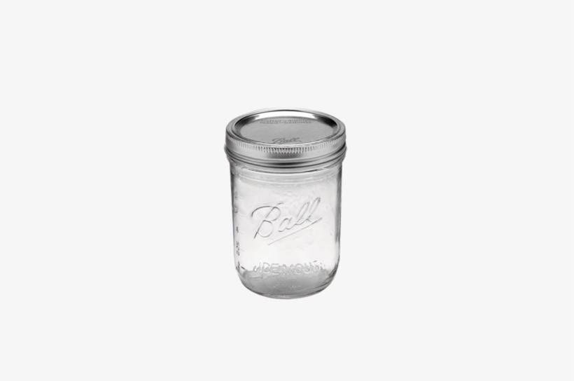 Mason Jar - Ball Wide Mouth Pint Jars - 12 Count (16oz), transparent png download