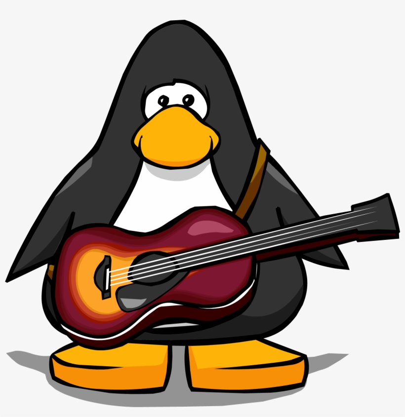 Acoustic Sunburst Guitar Pc - Club Penguin Trumpet Gif, transparent png download