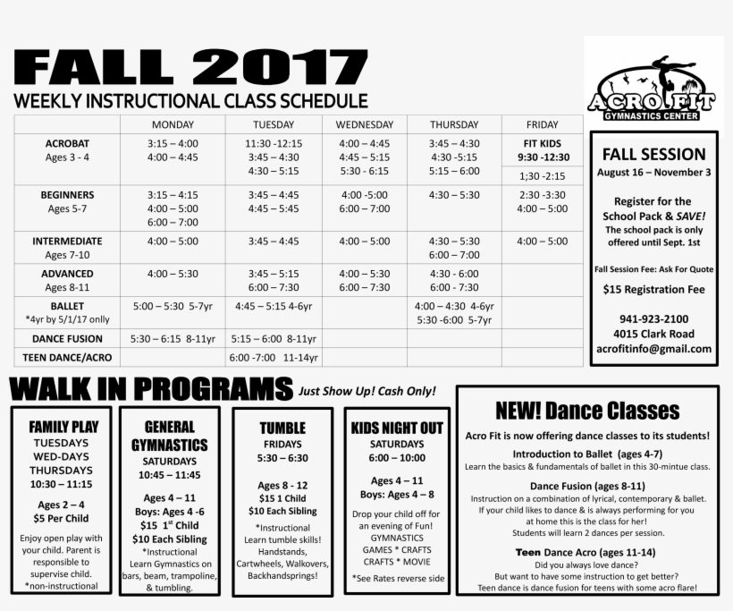 Weekly Class Schedule Fall - Number, transparent png download