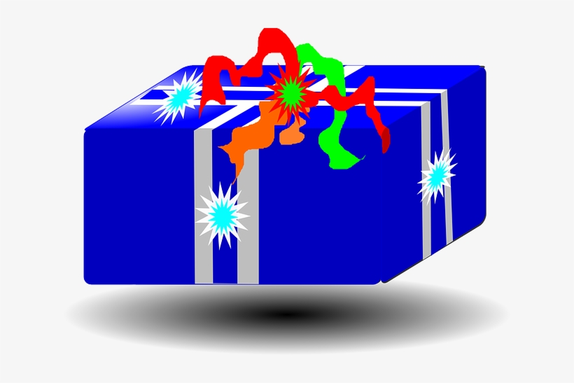 Box, Gift, Present, Blue, Ribbon, Birthday, Christmas - Gift, transparent png download