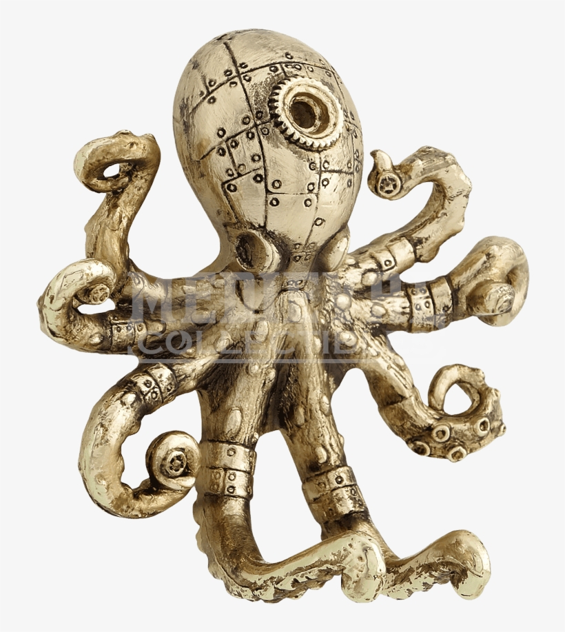 Gold Steampunk Octopus Wall Hook - Steampunk Octopus Wall Hook (antique Gold), transparent png download