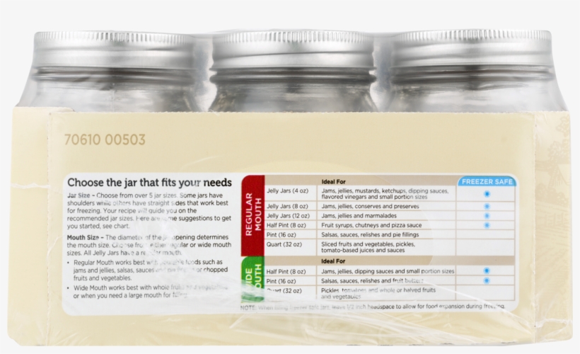 Kerr Regular Mouth Pint Glass Mason Jars With Lids - Label, transparent png download