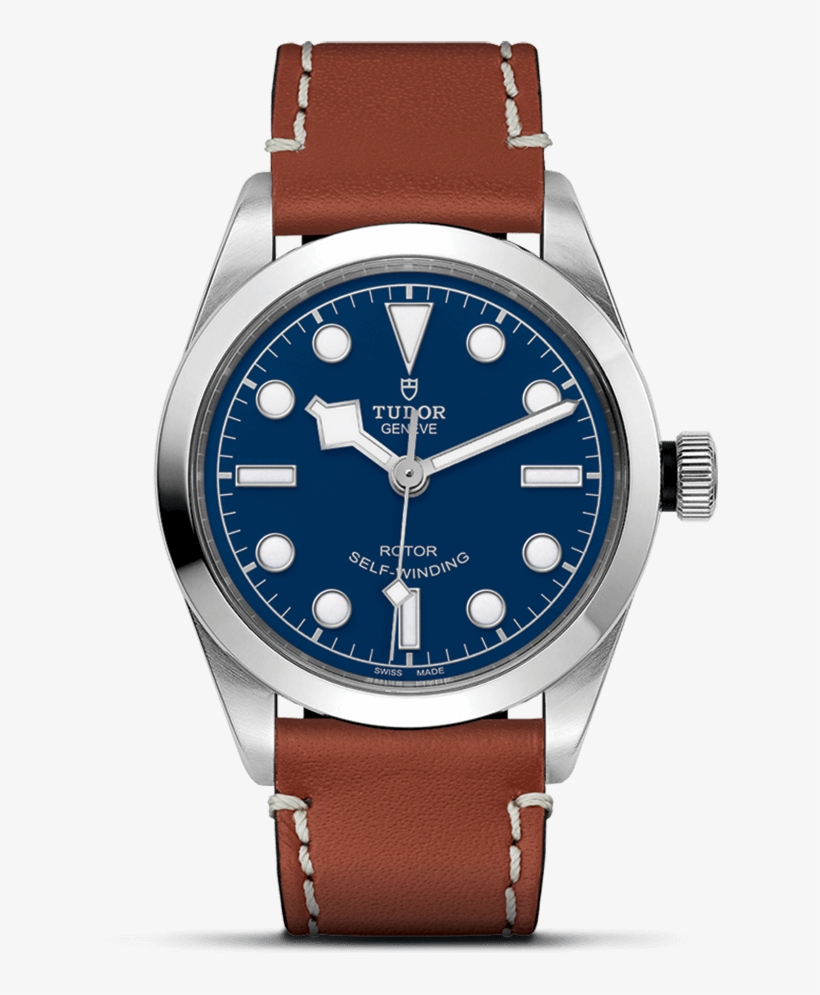 36 Mm Steel Case Brown Leather Strap - Tudor Heritage Black Bay 36 Ref. 79500, transparent png download