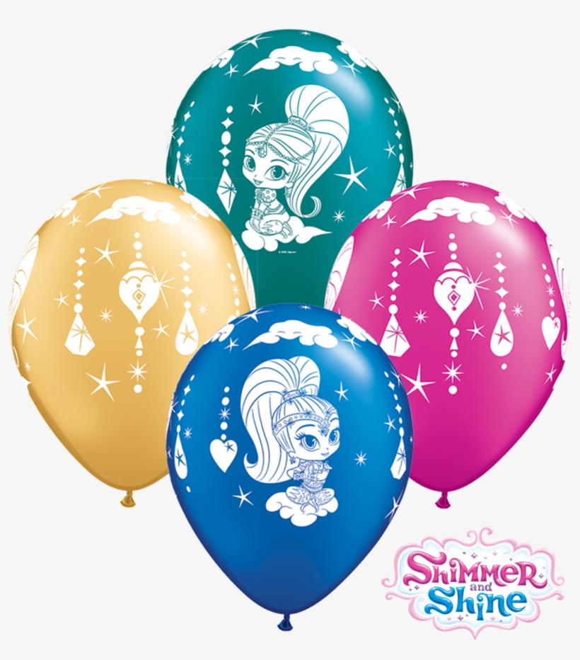 11" Shimmer And Shine Sparkles Latex Balloons - Shimmer And Shine Sparkles Latex Balloons, Pack, transparent png download