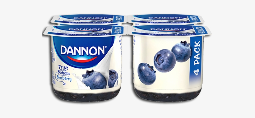Fruit On The Bottom Blueberry 4 Pack - Dannon Yogurt, Vanilla - 5.3 Oz, transparent png download