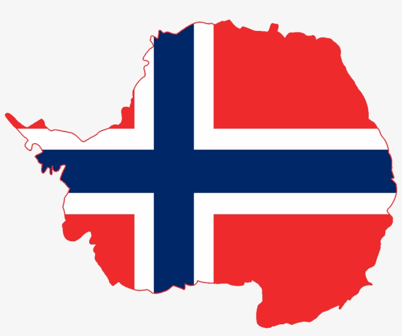 Flag Map Of Antarctica - Norway Flag Map Png, transparent png download