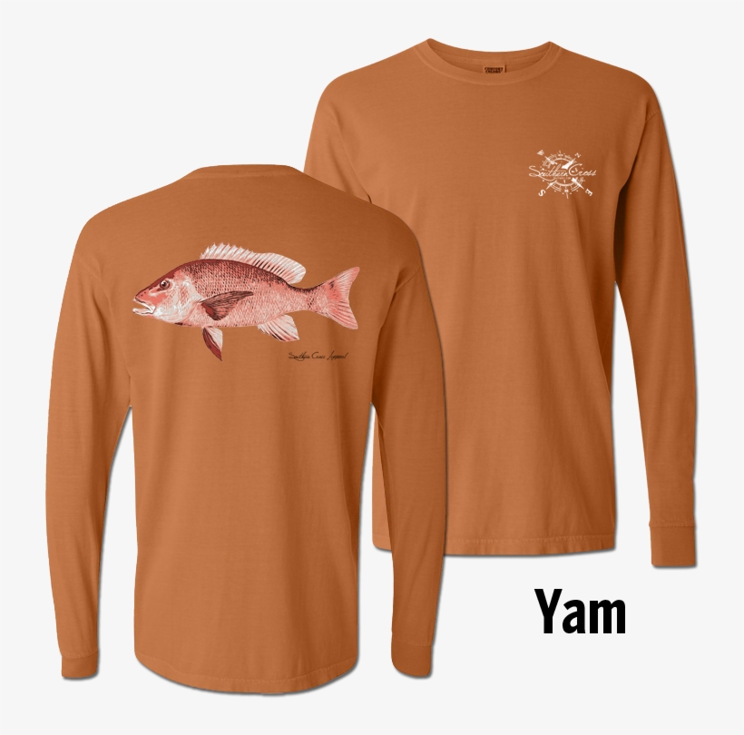 Red Snapper Long Sleeve Yam Small, T-shirts - Red Snapper, transparent png download