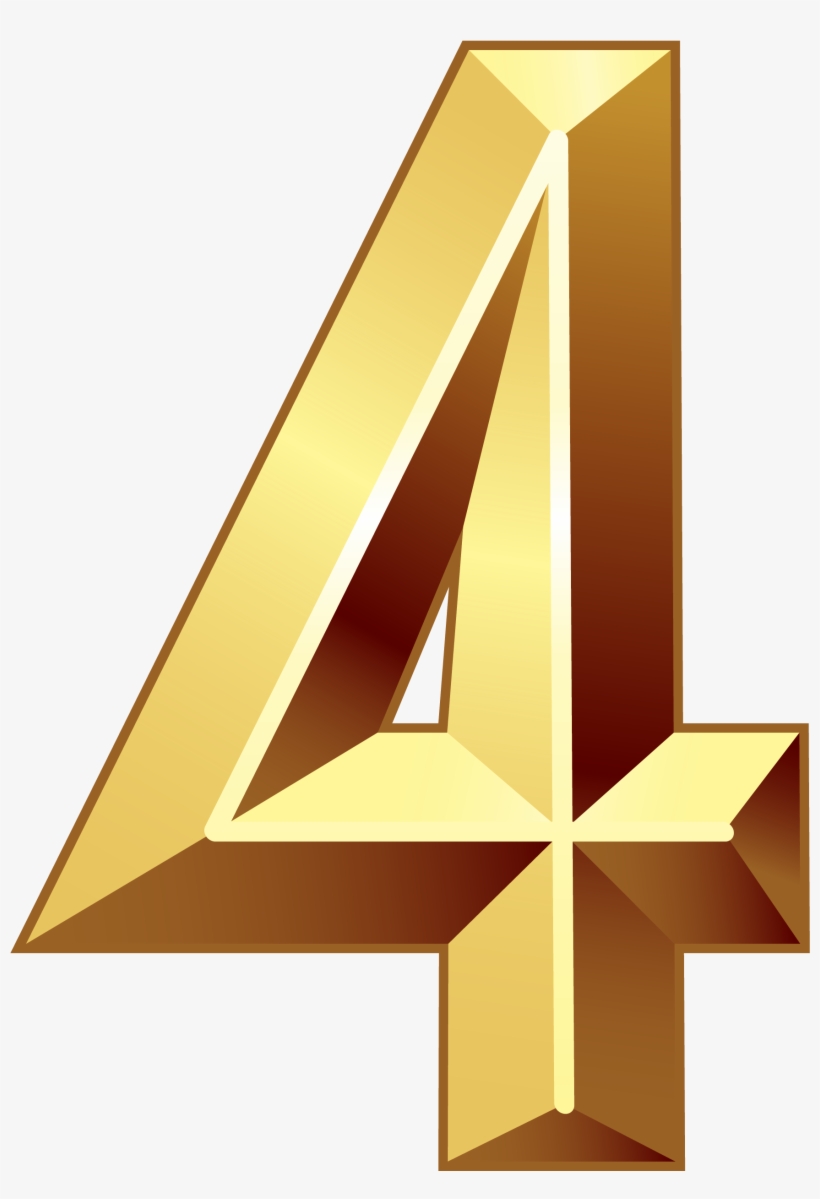 Number 4 Png - Gold Number 4 Png, transparent png download